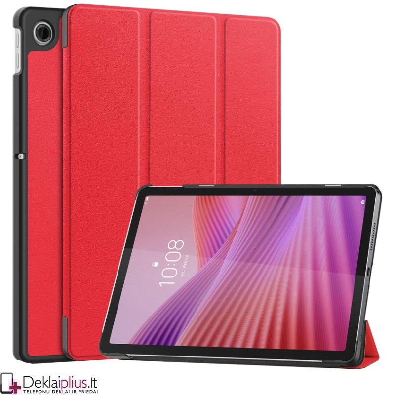 Dirbtinės odos atverčiamas dėklas - raudonas (Lenovo Tab 10.1 (ZAEH0040PL/ZAEH0028SE) Dirbtinės odos atverčiamas dėklas - raudonas (Lenovo Tab 10.1 (ZAEH0040PL/ZAEH0028SE)